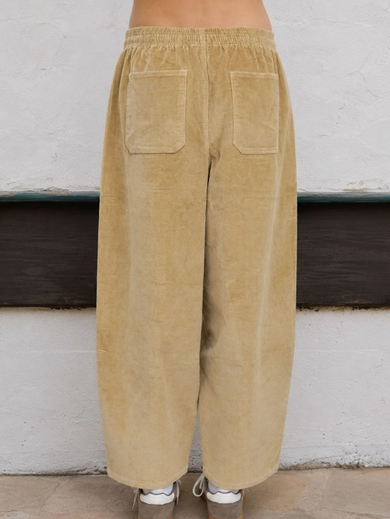 Corduroy Drawstring Wide Leg Pants