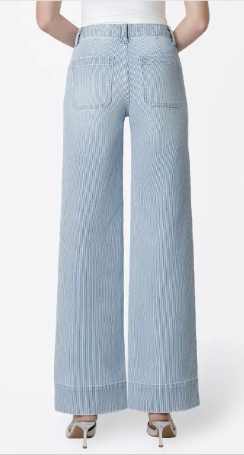Lovervet High Rise Patch Pocket Striped Wide Jeans