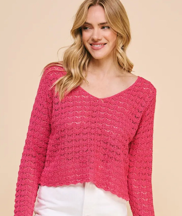 ALLIE & ROSE hot pink sweater