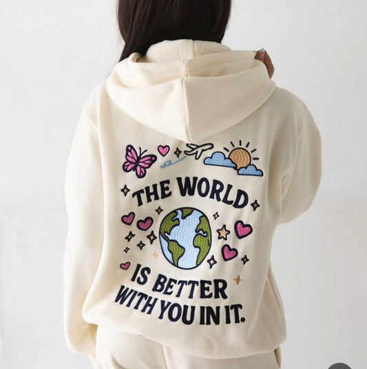 HAPPY CAMPER cream zip up