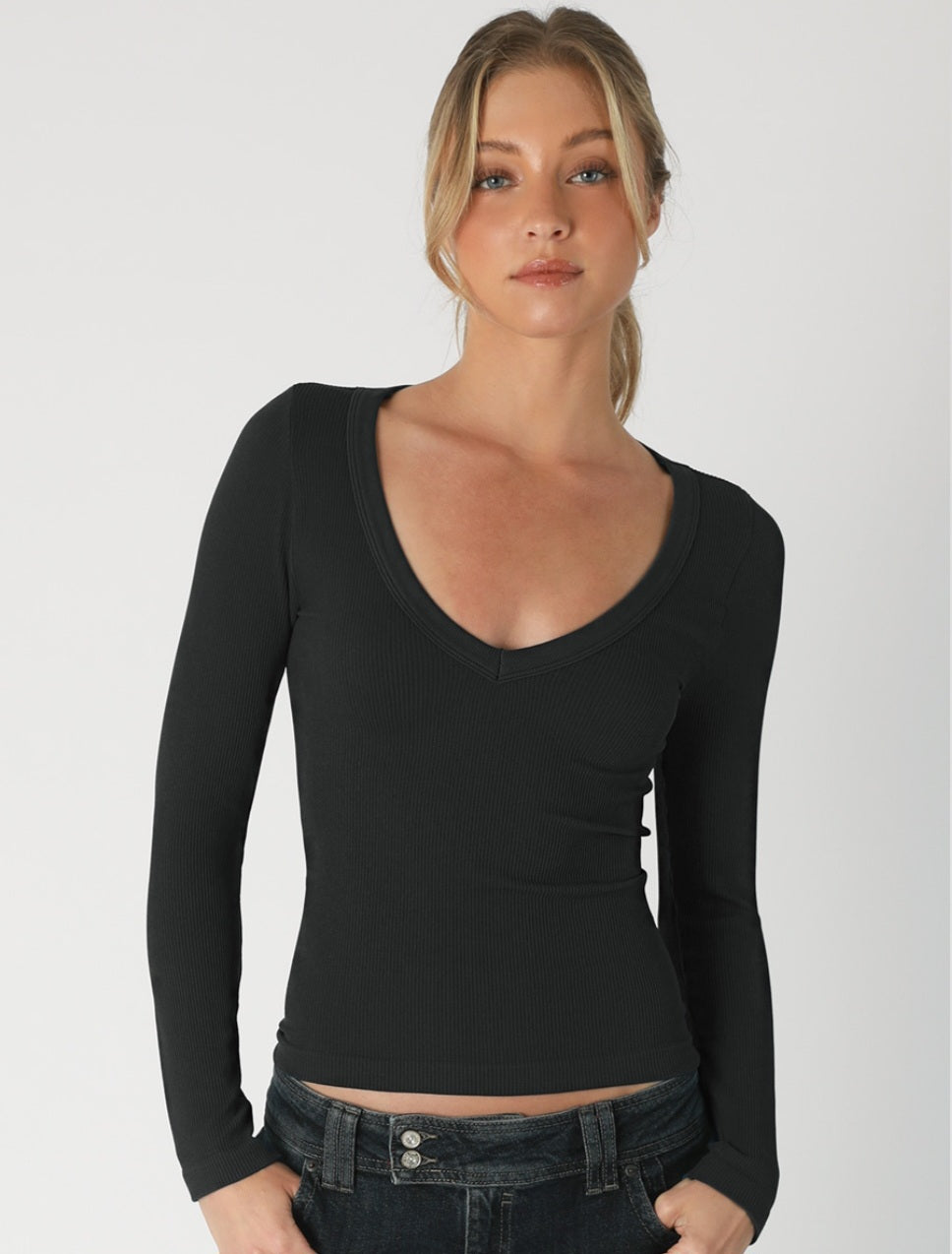 NIKIBIKI black ripped long sleeve top