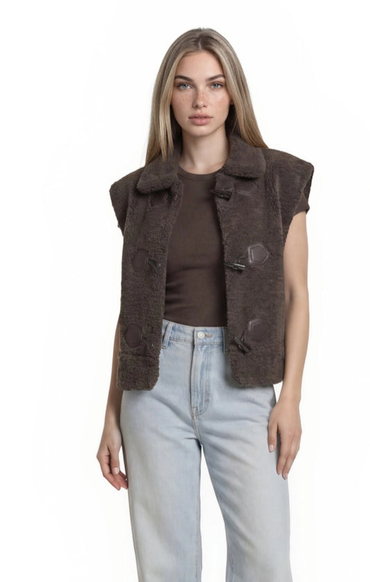 ELLISON faux fur cropped vest