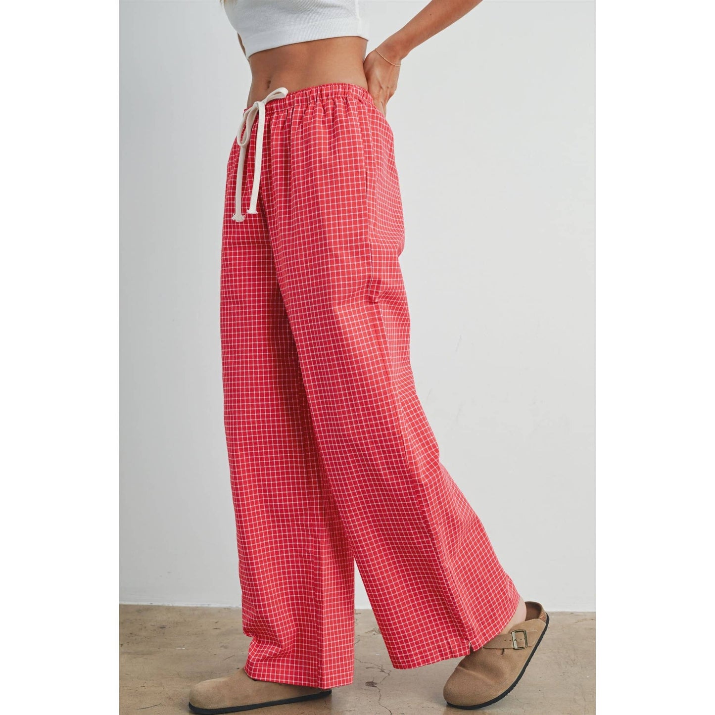 Drawstring Check Pants - BMP7453