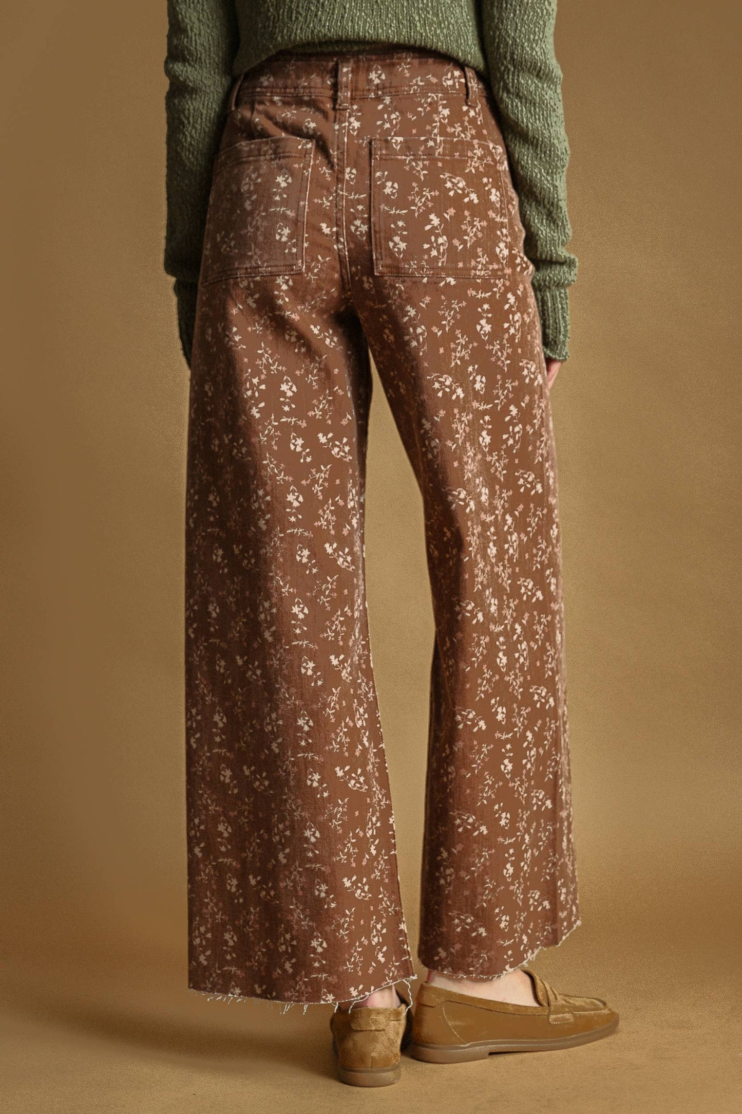 FLORAL PRINT STRETCHED PANTS