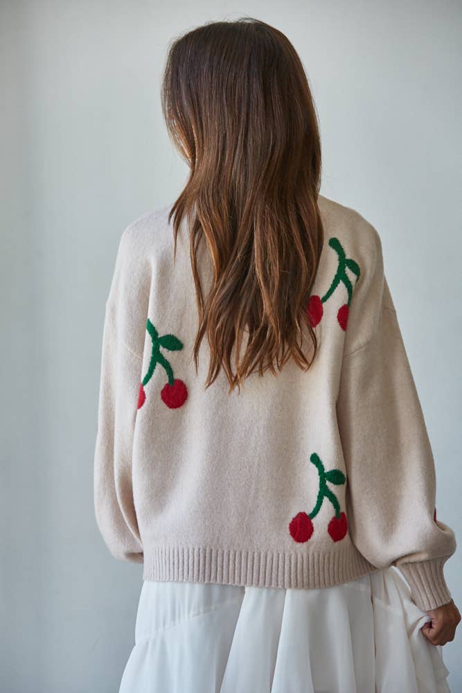 Knit cherry Sweater