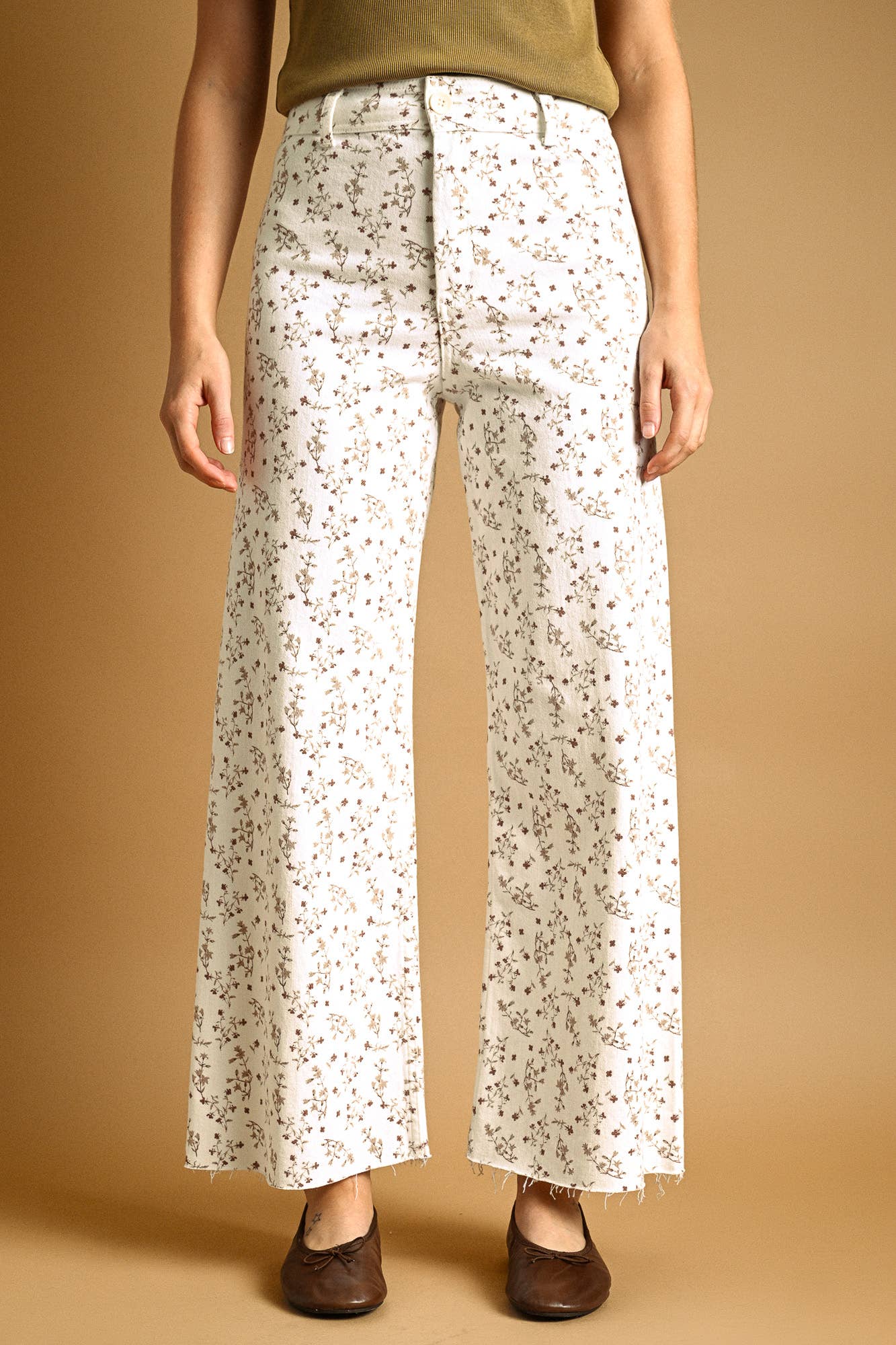 FLORAL PRINT STRETCHED PANTS