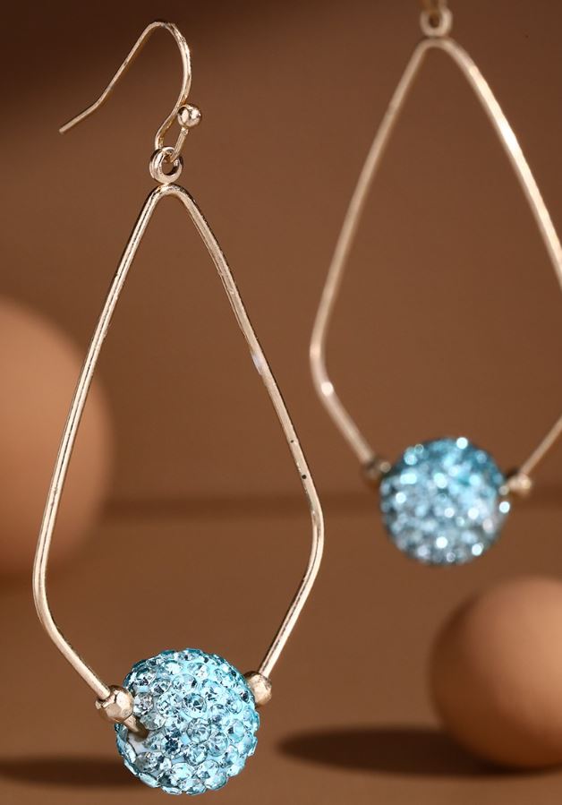 Teardrop with Rhinestone ball earrings