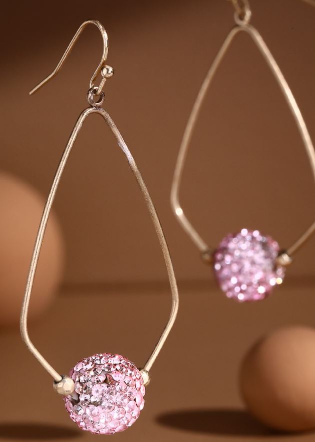 Teardrop with Rhinestone ball earrings