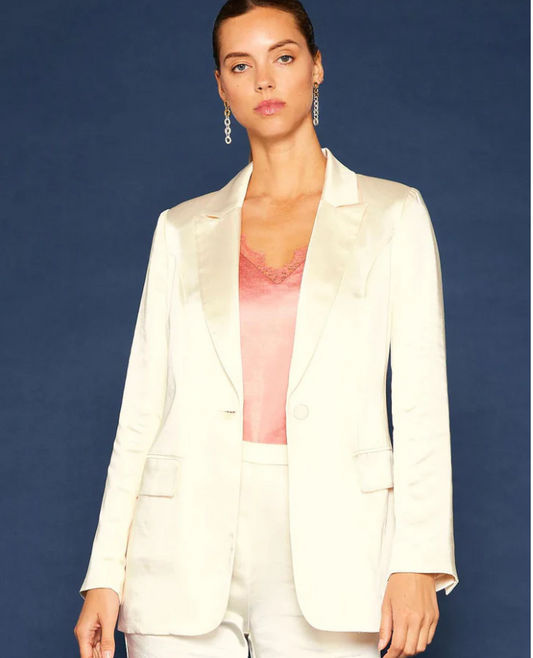 Cream Satin Blazer