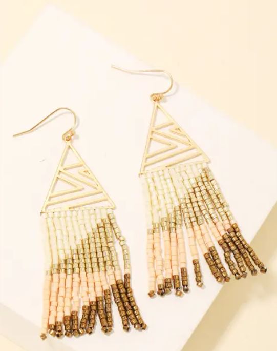 Triangle fringe earrings