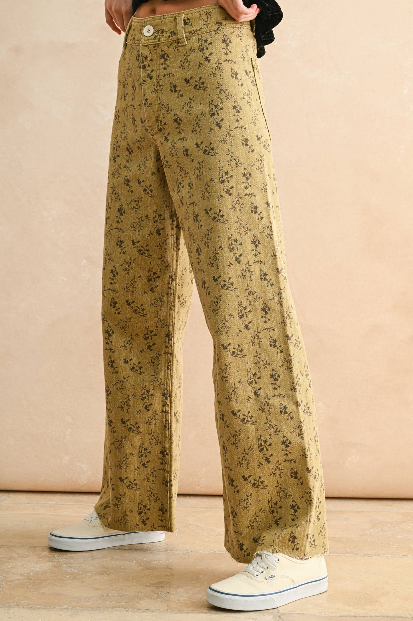 FLORAL PRINT STRETCHED PANTS