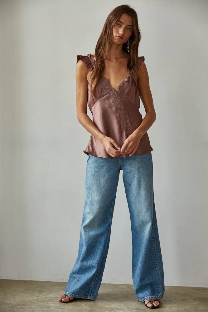 Lace Trim Detail V-Neck Cami