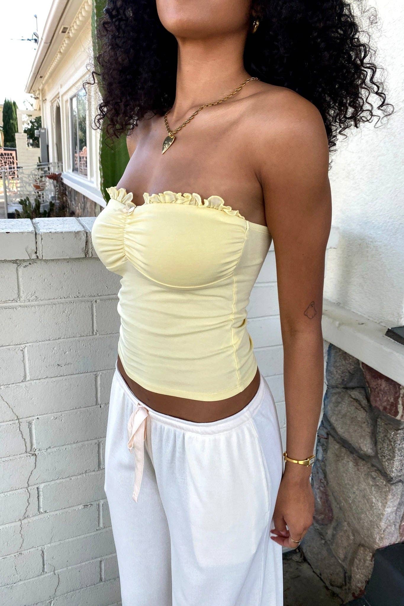 Lace Trim Tube Top