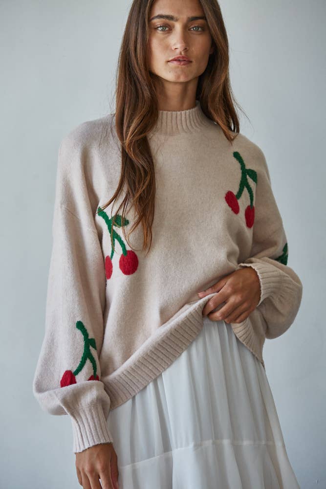 Knit cherry Sweater