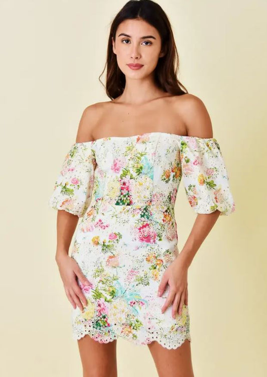 Derby Floral Eyelet Dress