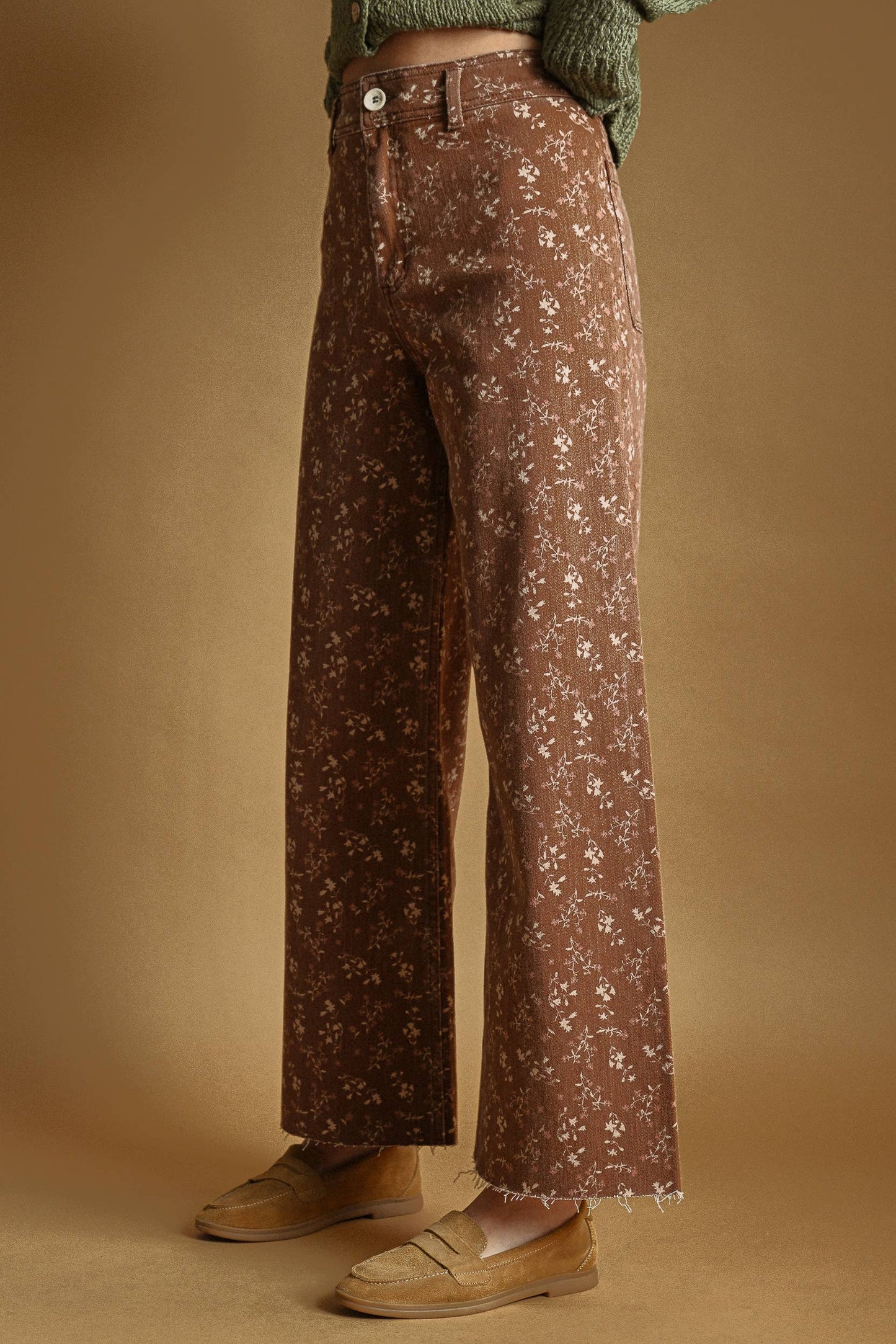 FLORAL PRINT STRETCHED PANTS