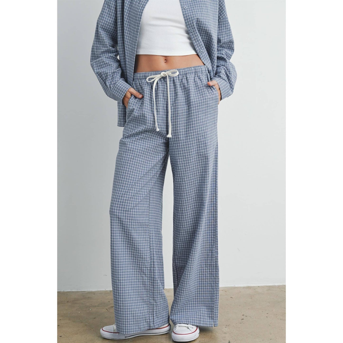 Drawstring Check Pants - BMP7453