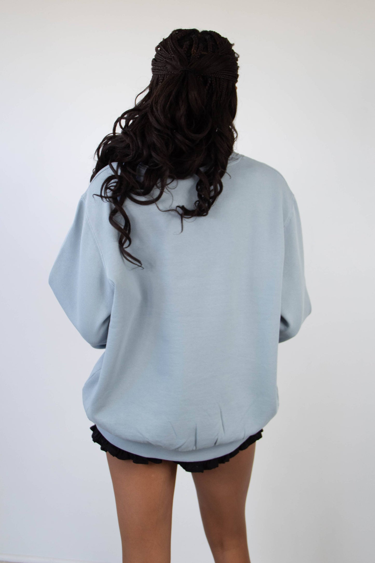 Hot Dads Blue Graphic Crew Sweatshirt
